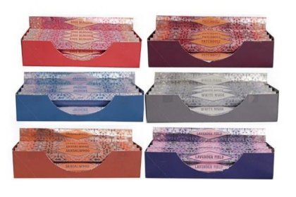 (image for) SIL INCENSE STICK 6 ASST PATCHOULI/JASMINE/LAVENDER/SANDAL/ROSE/WHITEMUSK - 20S