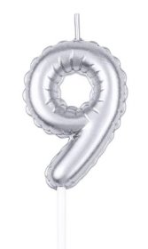 (image for) SIL B/DAY CANDLE NUMBER SILVER