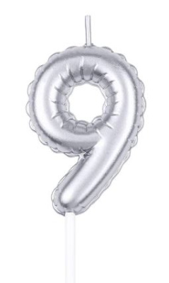 (image for) SIL B/DAY CANDLE NUMBER SILVER