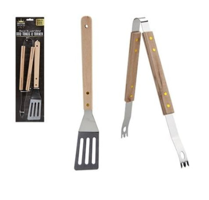 (image for) PMS BBQ TONGS & TURNER S/STEEL