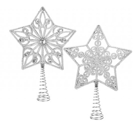 (image for) XMAS TREE TOP STAR GLITT SILVR