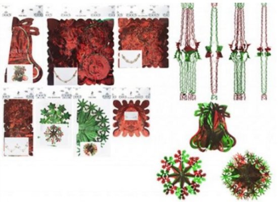 (image for) XMAS FOIL GARLAND GREEN/RED