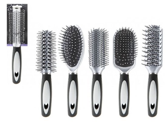 (image for) PMS HAIR BRUSH SIL/BLK CARDED