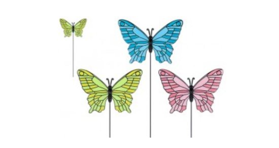 (image for) PMS GARDEN STAKE BUTTERFLY 3 ASSORTED COLOURS - STD