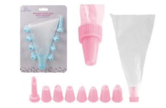 (image for) PMS REUSABLE PIPING BAG WITH 8 NOZZLES - STD