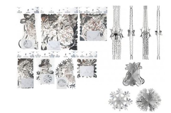 (image for) XMAS FOIL GARLAND WHITE/SILVER