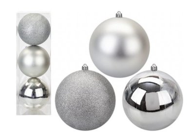 (image for) BAUBLES 12CM SILVER 3S