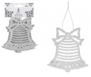 (image for) XMAS HANG BELL GLITTER SILVER