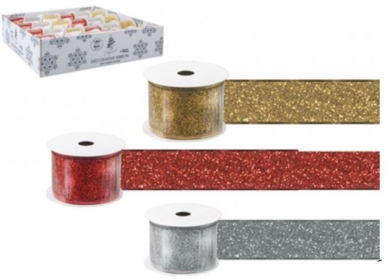 (image for) XMAS GLITTER RIBBON ASST