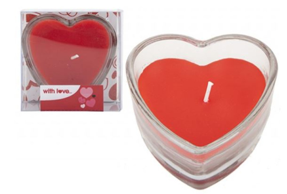 (image for) PMS HEART SHAPE CANDLE IN JAR