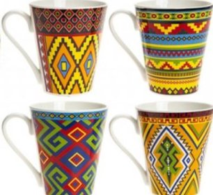 (image for) PMS MUG STONE WARE AZTEC RANGE