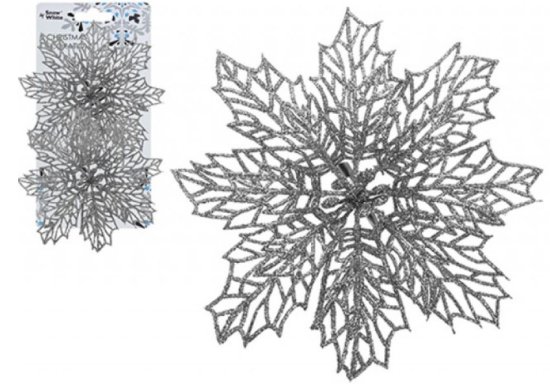 (image for) XMAS HOLLY DECOR CLIP SILVER