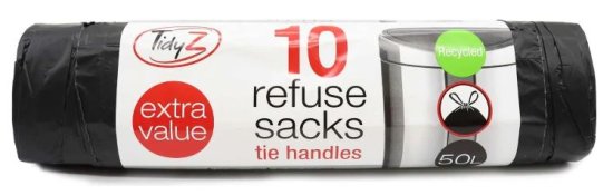 (image for) TIDYZ REFUSE SACK+TIE HAND 10S