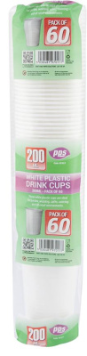 (image for) PPS PLASTIC CUP WHITE 60S