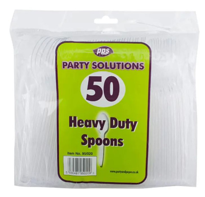 (image for) PPS PLASTIC SPOON CLEAR H/DUTY