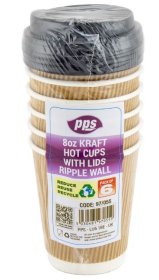 (image for) PPS HOT CUPS+LIDS RIPPLE 6S