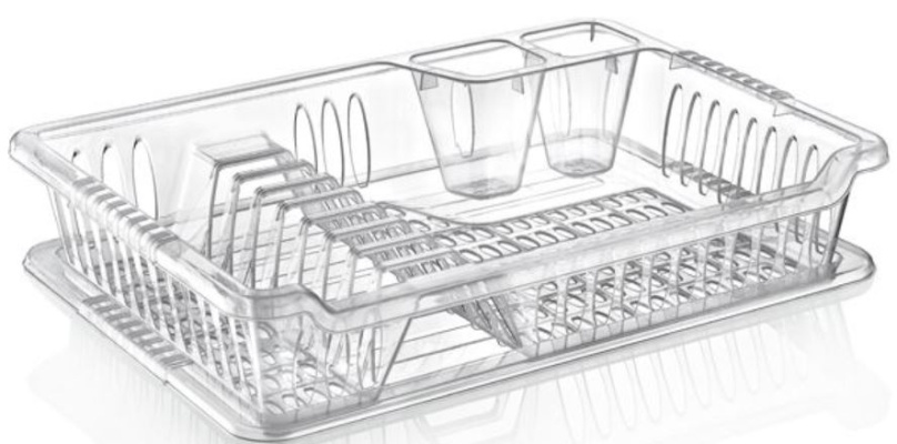 (image for) HOBBY DISH DRAINER +TRAY CLEAR