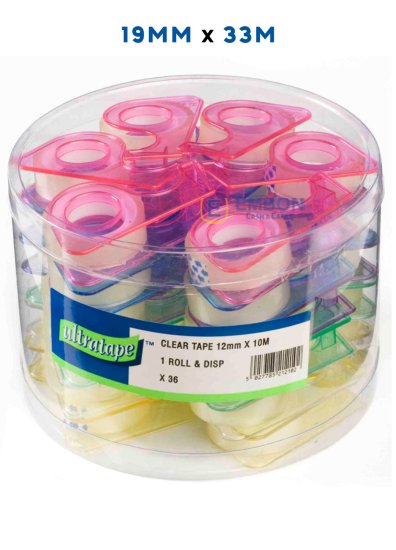 (image for) ULTRA CLEAR TAPE AND DISPENSER TUB 10M -12MM