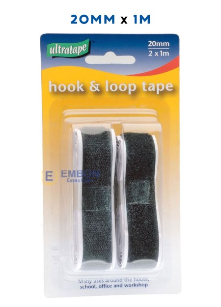 (image for) RHINO HOOK&LOOP TAPE BLACK -20MMX1