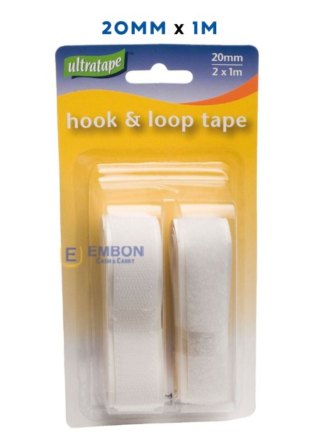 (image for) RHINO HOOK&LOOP TAPE WHITE - 20MMX1