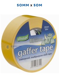 (image for) RHINO GAFFER TAPE YELLOW 50M-50MM
