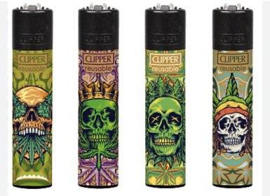 (image for) CLIPPER LIGHTER PURE W/SKULLS
