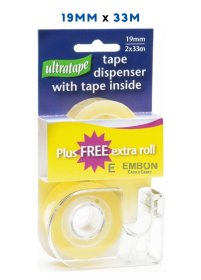 (image for) ULTRA CLEAR TAPE & DISPENSER 2ROLL 33M-19MM