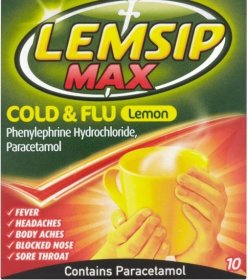 (image for) LEMSIP MAX COLD & FLU LEMON - 10S
