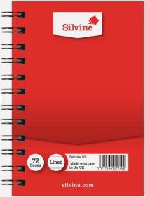 (image for) SILVINE TWIN WIRE NOTEBOOK LINED 72PAGES