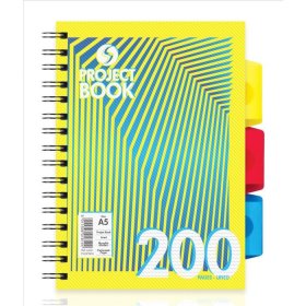 (image for) A5 PROJECT BOOK SPIRAL 3PART - 200 PAGES LINED