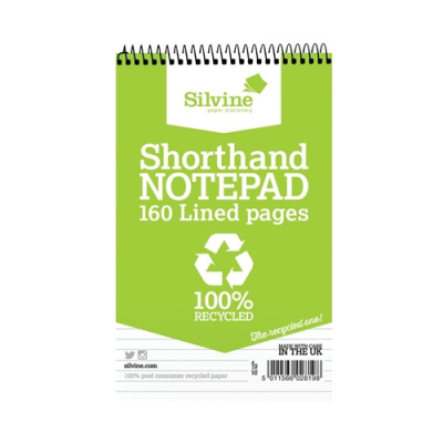 (image for) SILVINE SPIRAL SHORTHAND NOTEPAD 160PAGES LINED
