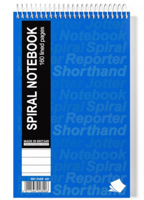 (image for) SILVINE SPIRAL SHORTHAND NOTEBOOK 160PAGES LINED - 8X5\"\"