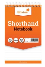 (image for) SILVINE SPIRAL SHORTHAND NOTEBOOK 300PAGES - 8X5""