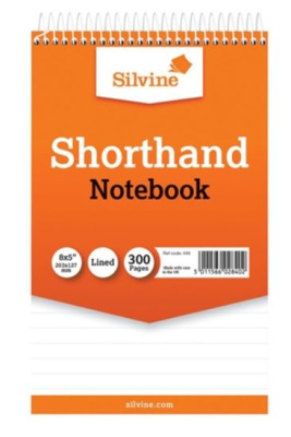 (image for) SILVINE SPIRAL SHORTHAND NOTEBOOK 300PAGES - 8X5\"\"