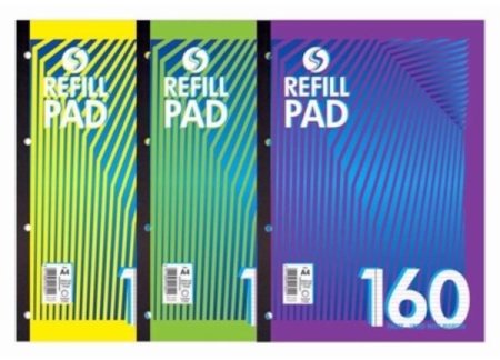 (image for) SILVINE REFILL PAD ASSORTED 160PAGES - A4