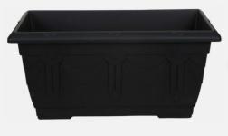 (image for) PLANT POT VENETIAN PATIO RECTANGLE BLACK - 60CM