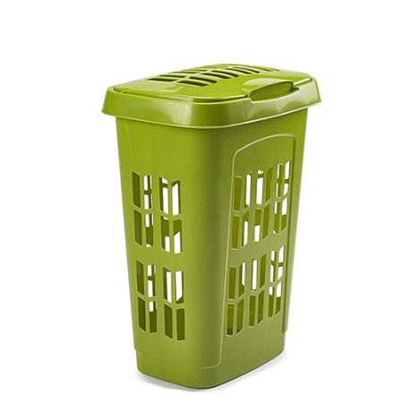 (image for) LAUNDRY BASKET RECT+LID GREEN