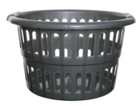 (image for) LAUNDRY BASKET ROUND SILVER
