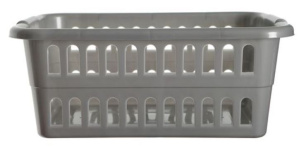 (image for) LAUNDRY BASKET RECT SILVER