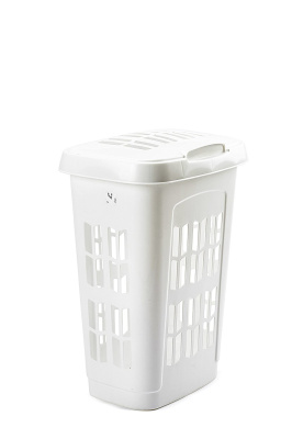 (image for) LAUNDRY BASKET RECT+LID WHITE
