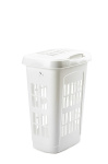 (image for) LAUNDRY BASKET RECT+LID WHITE
