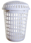 (image for) LAUNDRY BASKET ROUND+LID WHITE