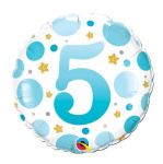 (image for) QT FOIL BALLOON AGE 5 BLUE