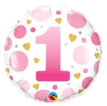 (image for) QT FOIL BALLOON AGE 1 PINK