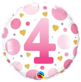 (image for) QT FOIL BALLOON AGE 4 PINK