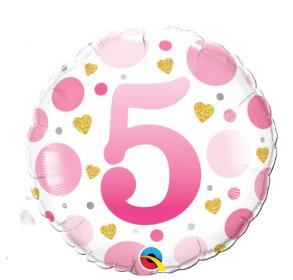 (image for) QT FOIL BALLOON AGE 5 PINK