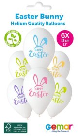 (image for) GEMAR PRINTED BALLOONS HAPPY EASTER 6S - 13""