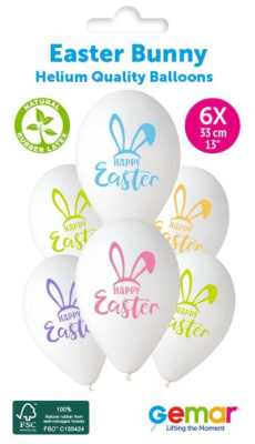 (image for) GEMAR PRINTED BALLOONS HAPPY EASTER 6S - 13\"\"