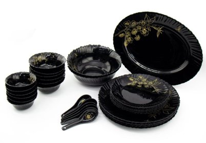 (image for) DUR OPAL GLASS DINNER BLK 33PC