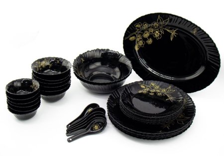 (image for) DUR OPAL GLASS DINNER BLK 33PC